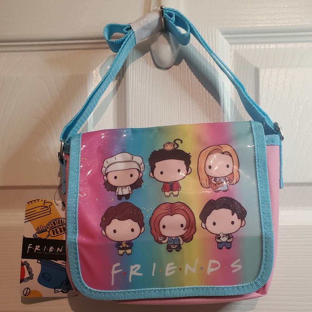 Friends Flap Crossbody Bag, Purse, Glitter,
